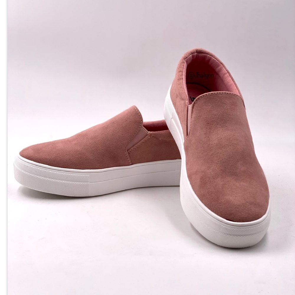 Mauve Soft micro suede slip on sneaker - Picture 6 of 10